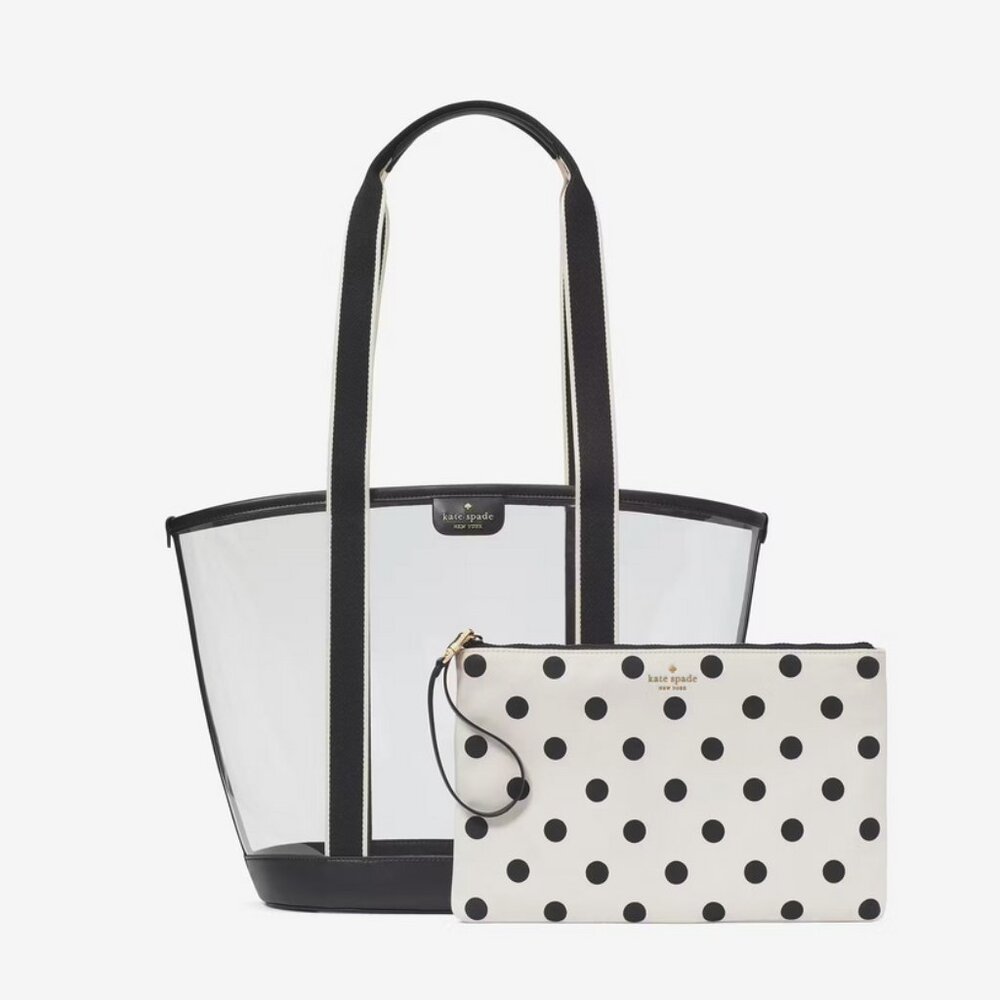 Kate Spade Clare See Through Tote & Pouch Set - Beach Stadium Clear Concert
